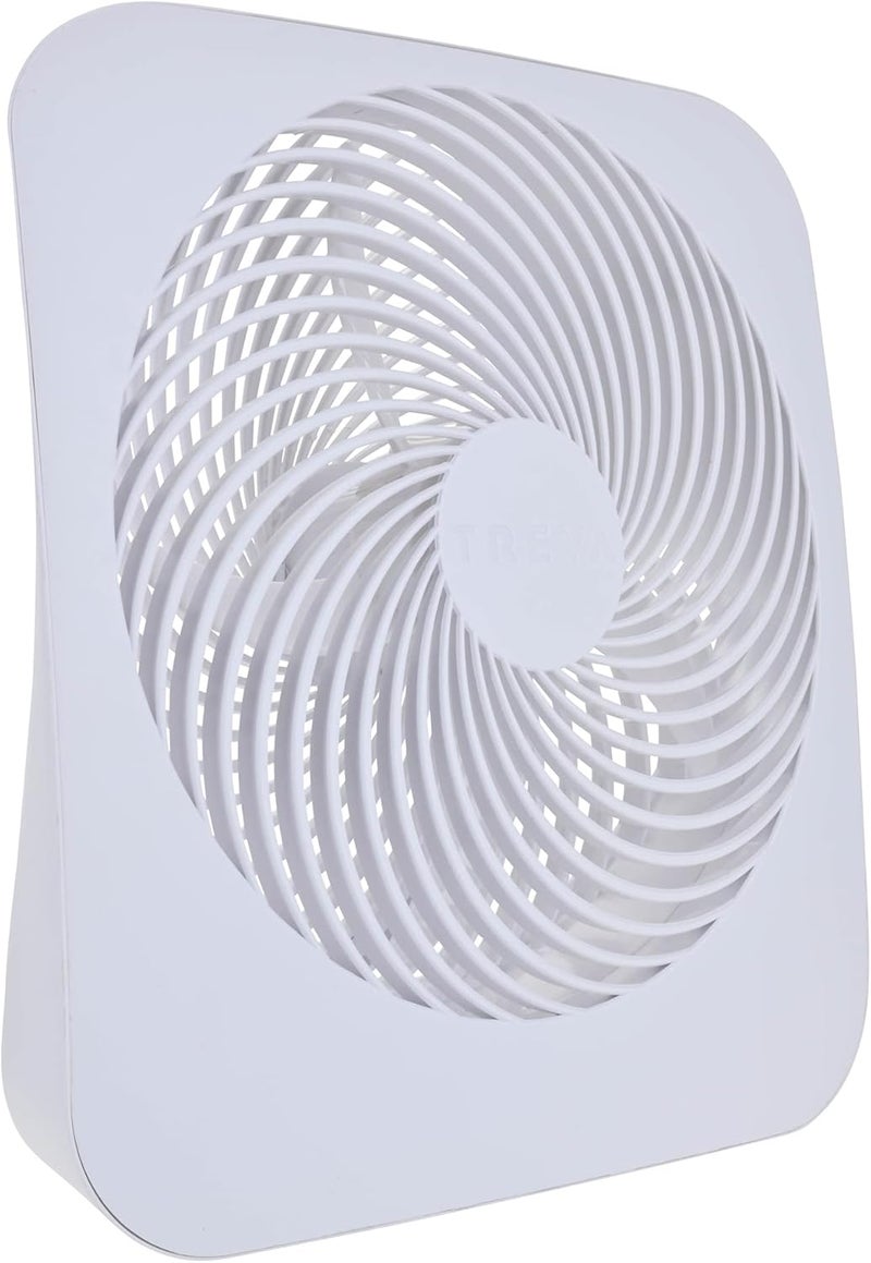 Treva 10-Inch Portable Fan, Powered by Battery and/or AC Adapter - Desk Fan Air Circulating with 2 Cooling Speeds for Personal and Travel Use (White) - Image 1